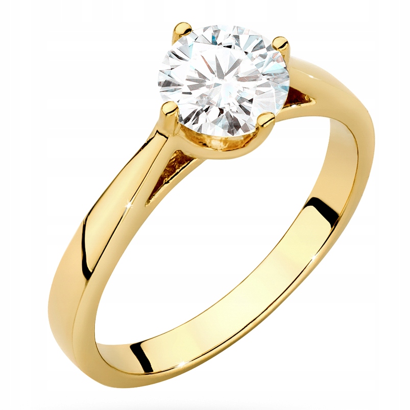 Zlatý Prstýnek pr. 585 s Briliantem 1,00 ct 14k