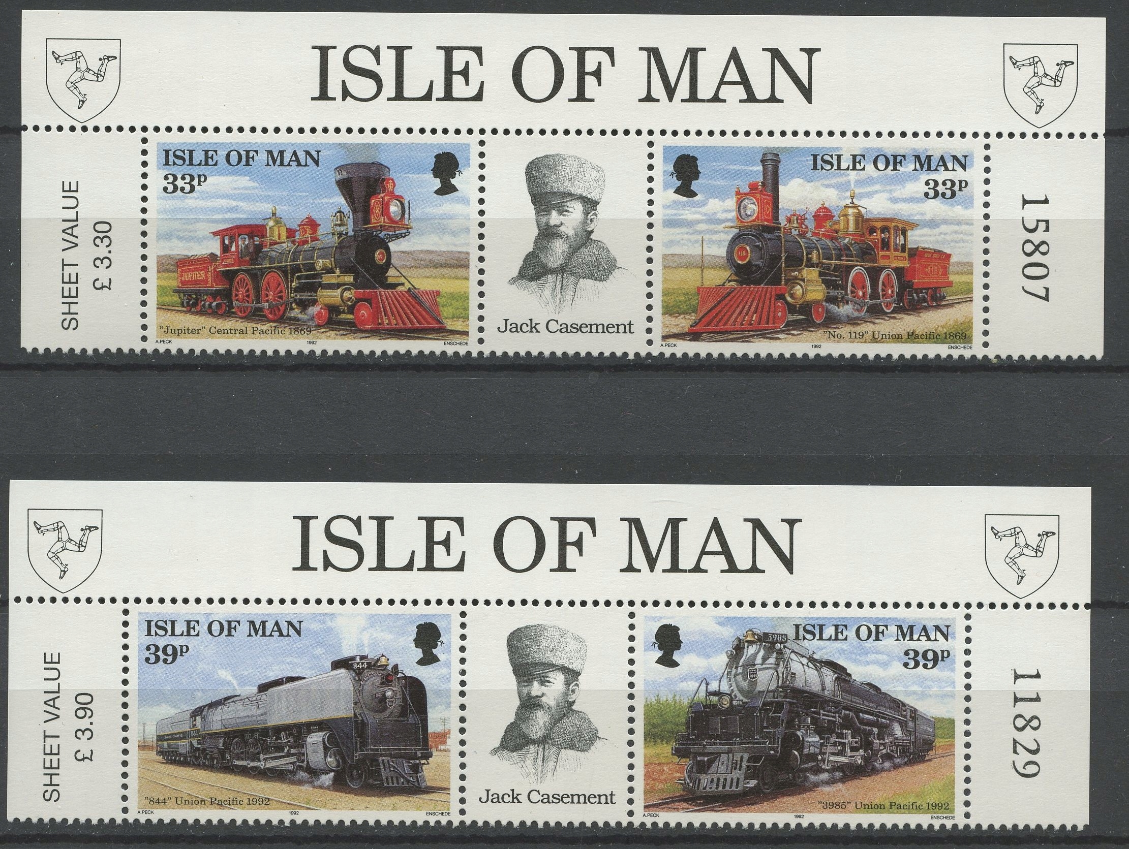 Isle of Man** Mi. 512-15 Kolejnictwo