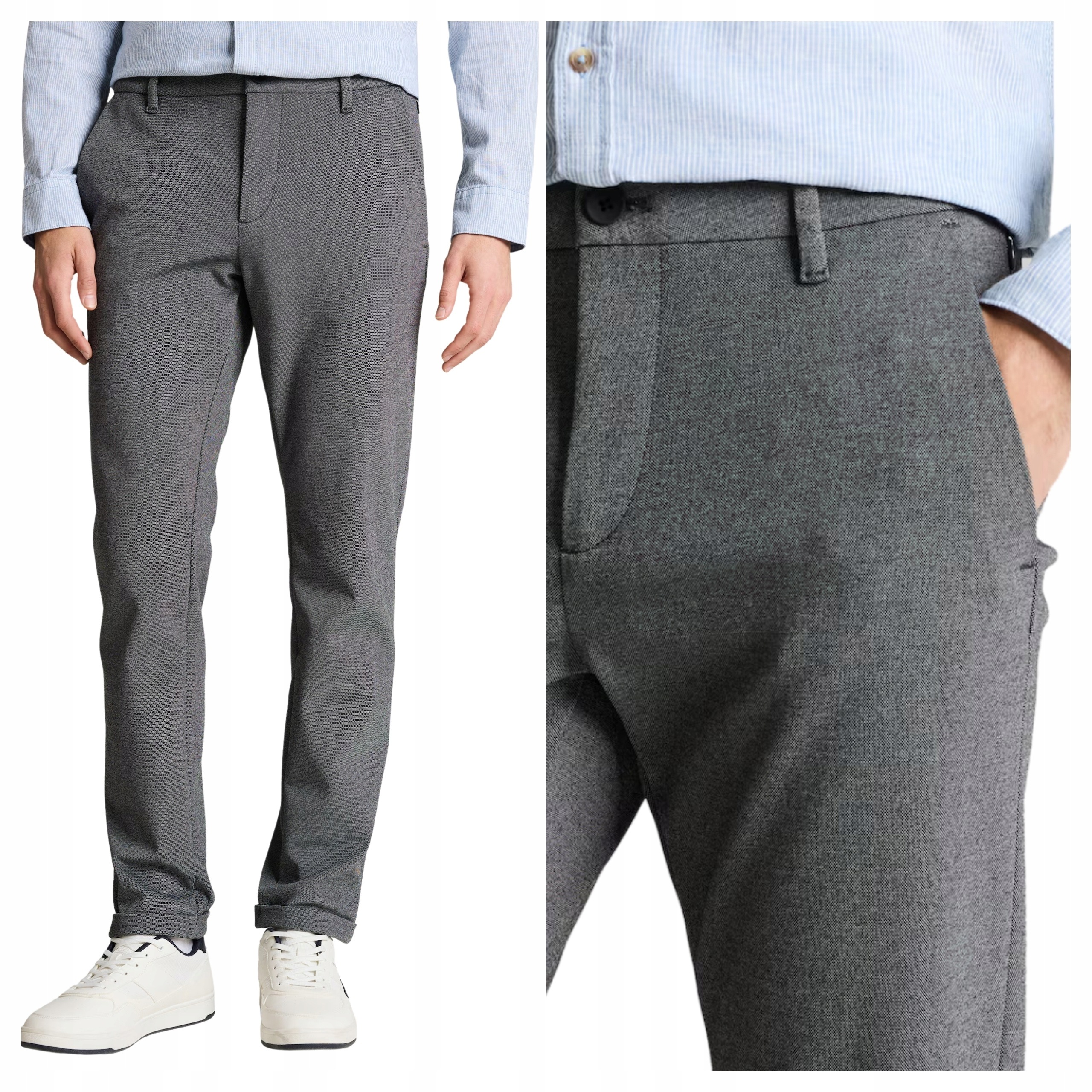 Pánské kalhoty Tom Tailor Jersey Slim Chino Šedé Látkové W32 L32