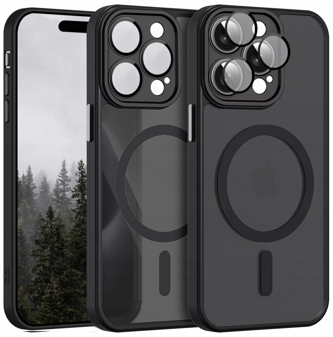 ETUI CASE DO IPHONE 15 PRO WZMACNIANE CZARNE MAT PANCERNE OCHRONA APARATÓW