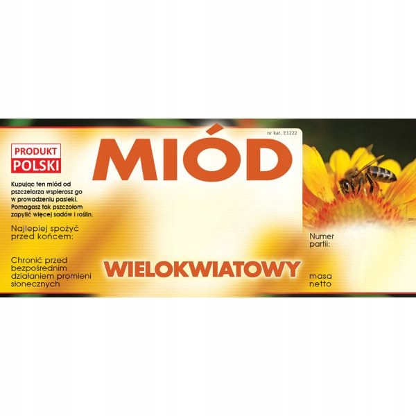 

Etykieta Wielokwiatowa 100 szt etykiety na miód