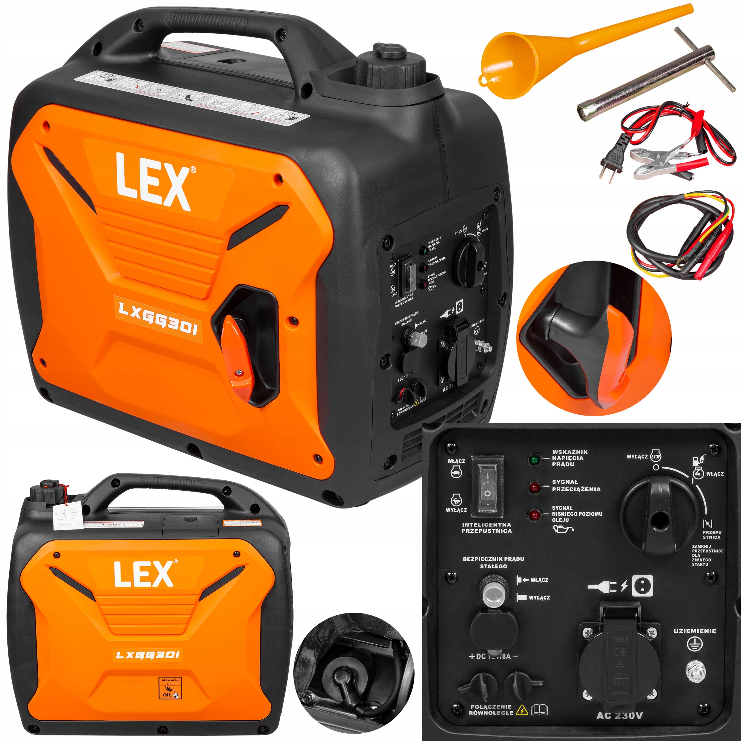 AGREGAT GENERATOR PRĄDU PRĄDOTWÓRCZY INWERTOROWY 230V 12V AVR BARDZO CICHY