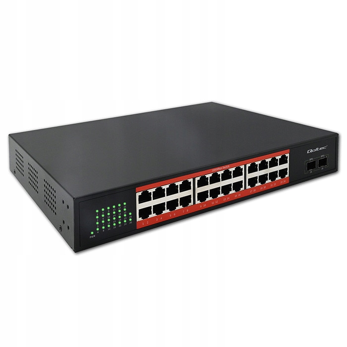 Switch Gigabit Ethernet 24portový pro Ip kamery sítě Lan 1000 Mb/s 2xSFP