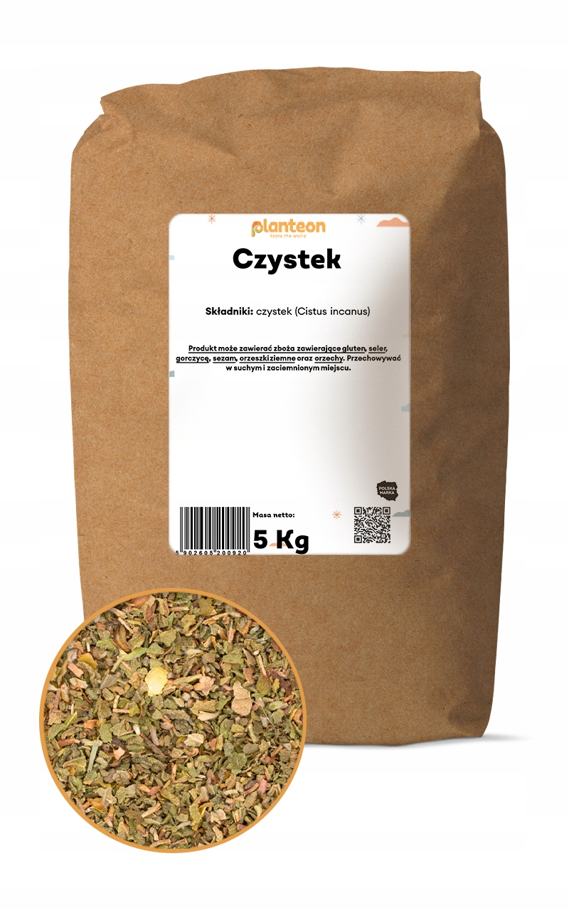 Czystek suszony na napar herbata ziołowa do produkcji suplementów 5kg