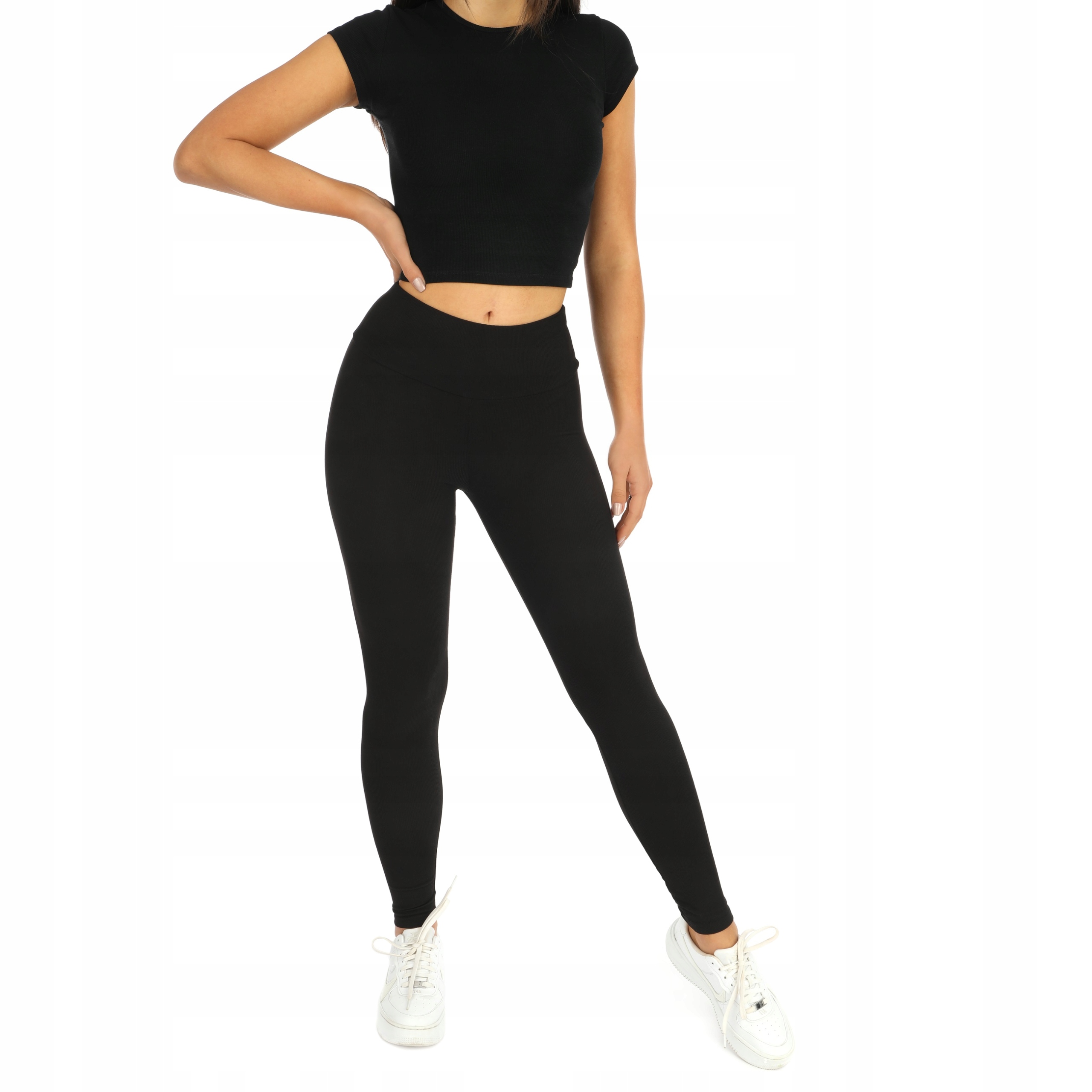 LEGGINSY DAMSKIE GETRY Z PRĄŻKIEM JAKOŚĆ PREMIUM XL/XXL Model wysoki stan