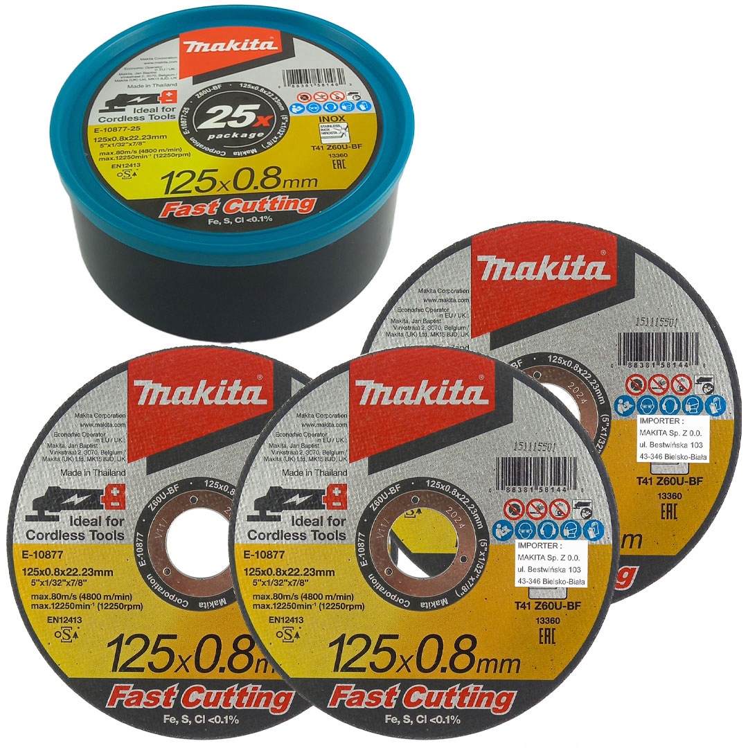 

25x tarcz 125x0,8mm do metalu Inox Makita E-10877