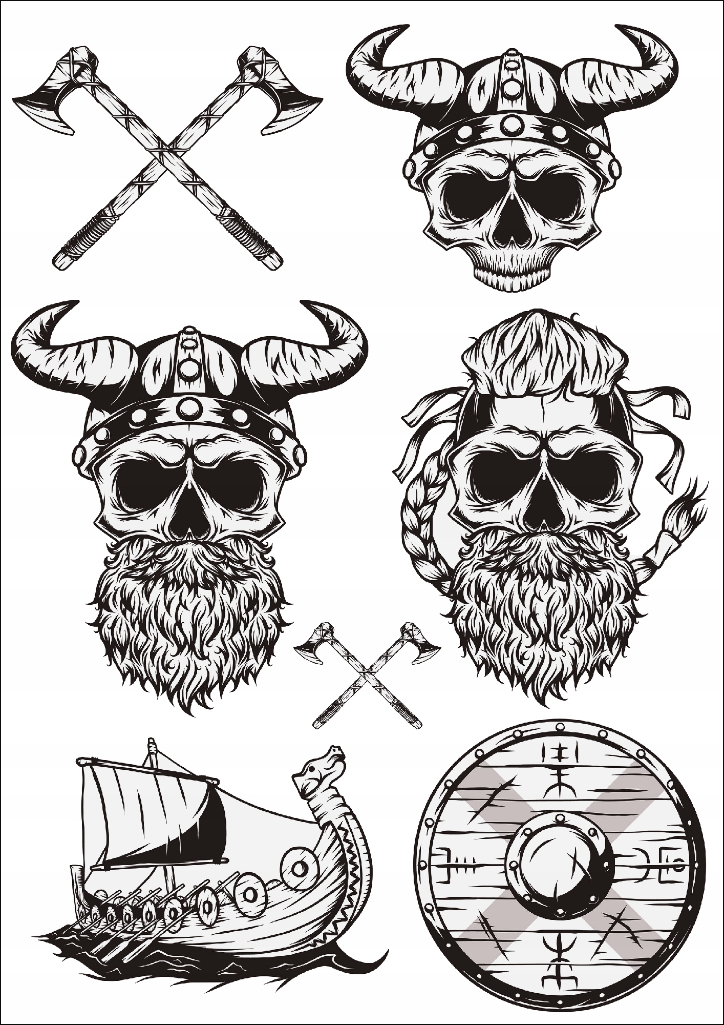 

PK15BY Tatuaże tymczasowe Wikingowie zmywalne