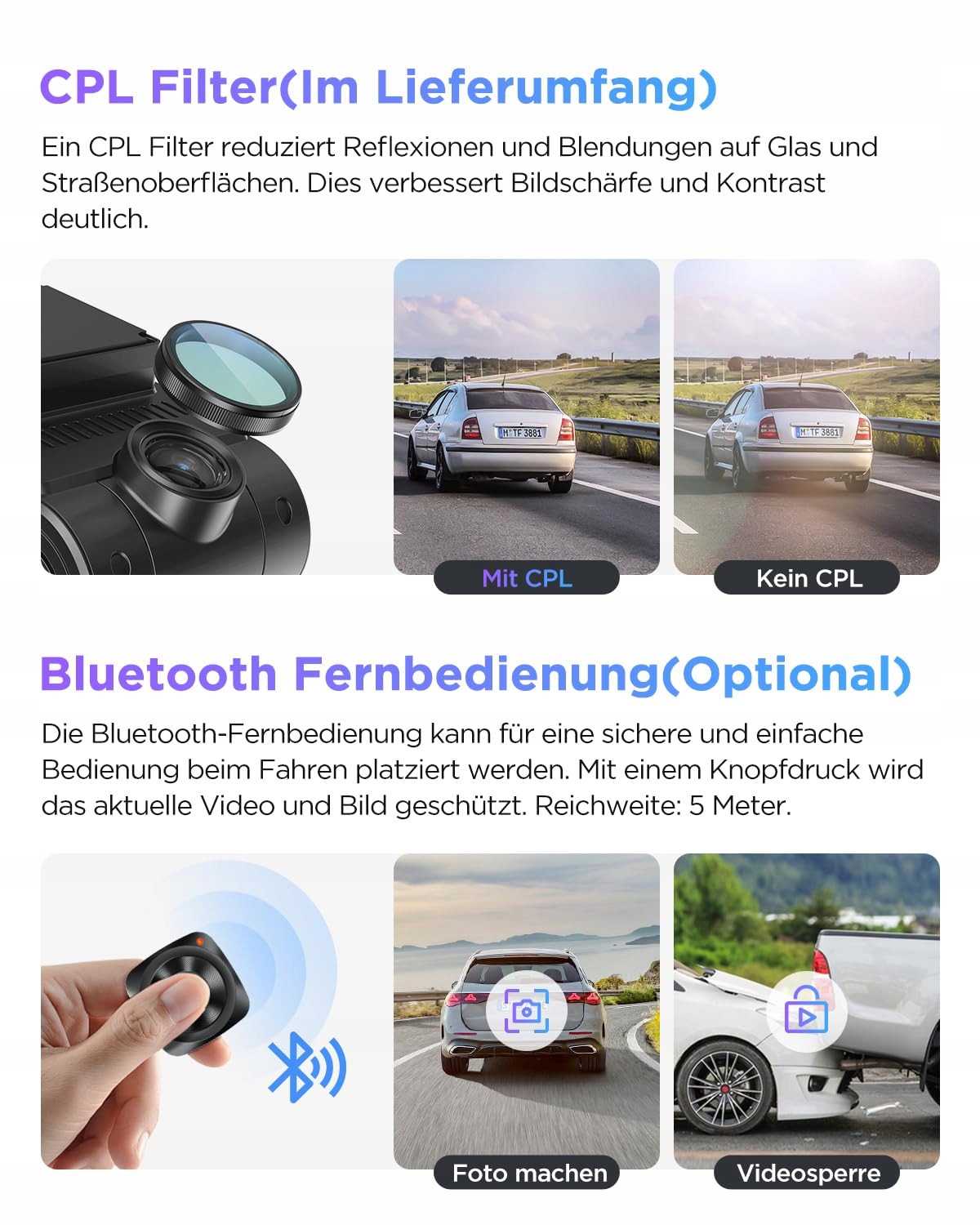 VIOFO A229 Pro 4K 2K Dual Kamera Samochodowa GPS WiFi Nocne Widzenie — miniatura 7