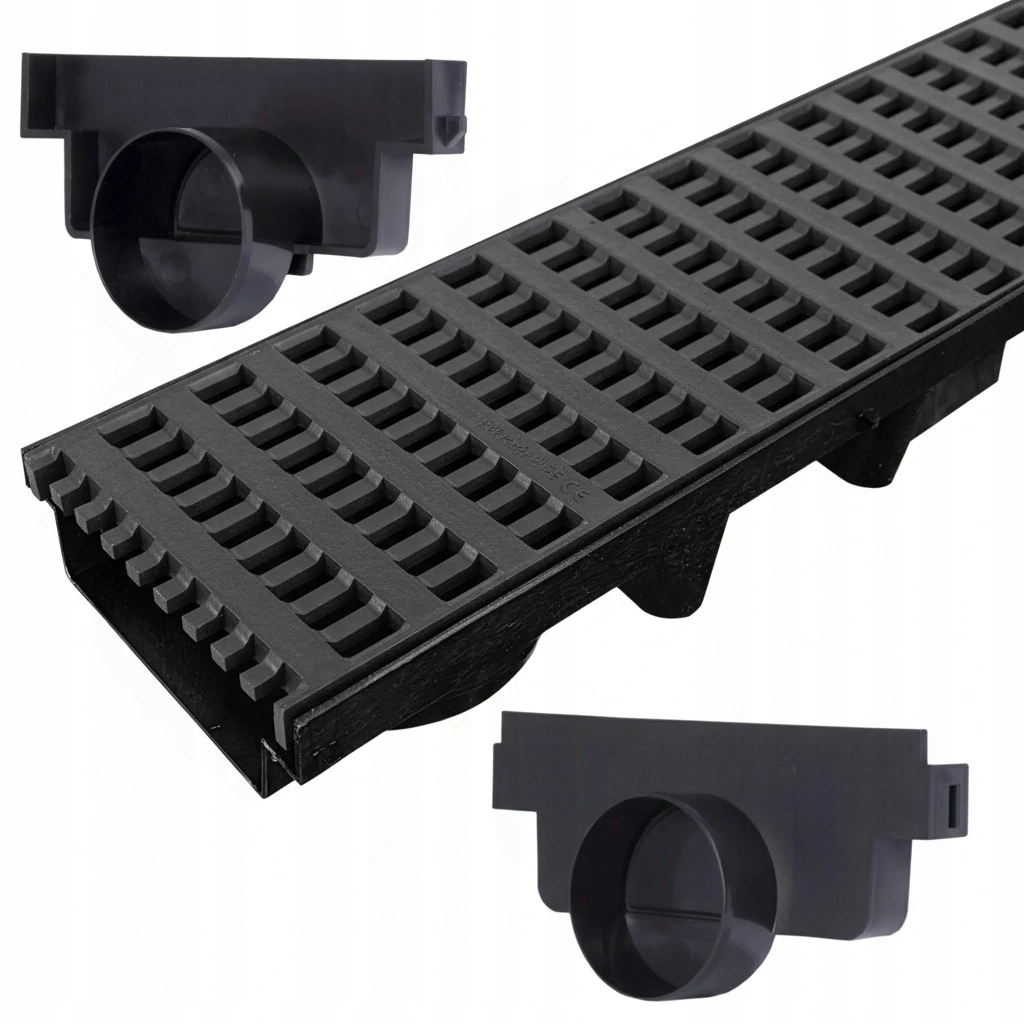 Lineární odtok do garáže 5 m Mřížka Grid Grafit Pvc 63x131 mm B125 až 12,5 tuny