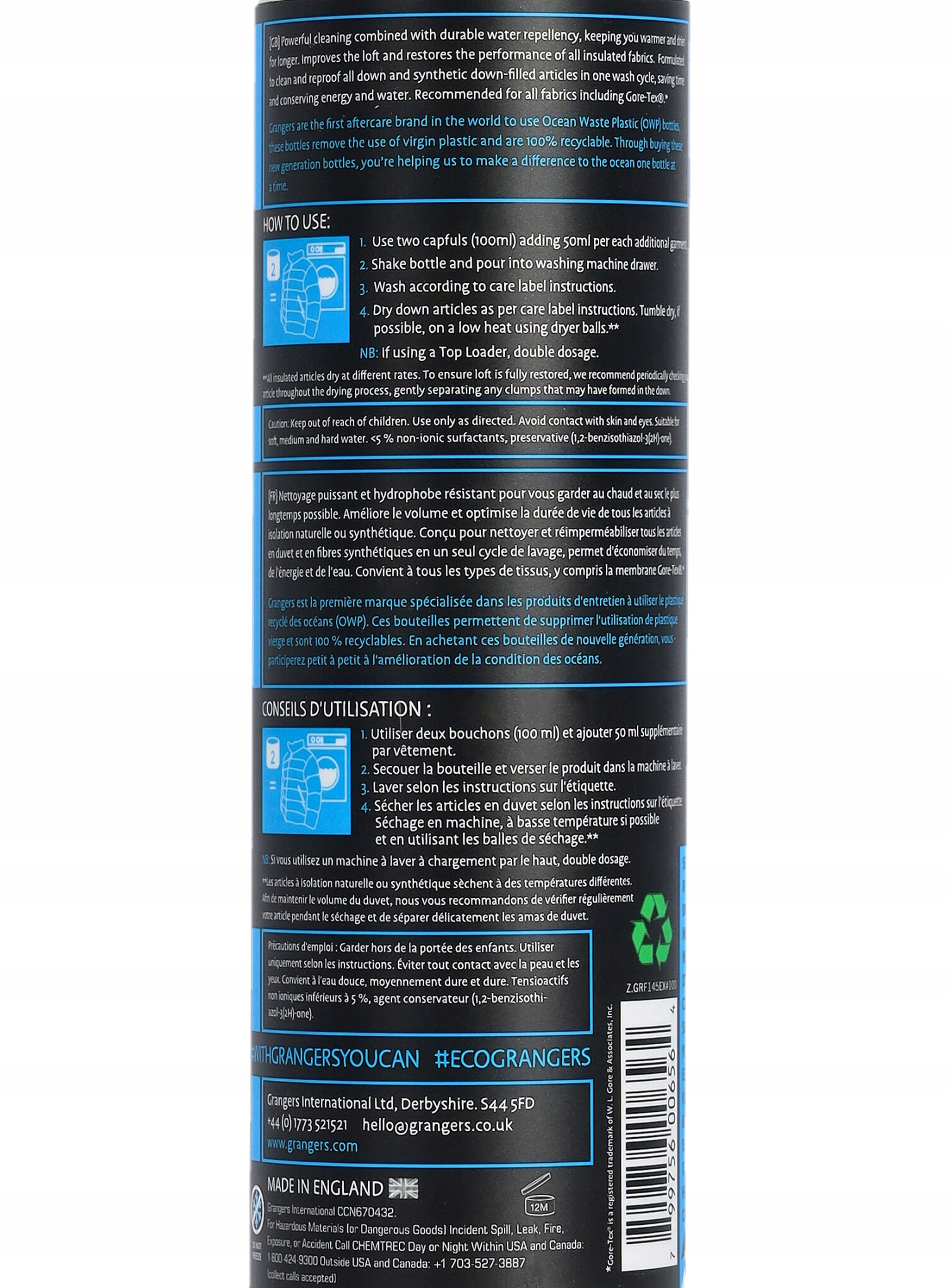 Płyn do prania Grangers Down 2in1 Wash&Repel 300ml Przeznaczenie odzież