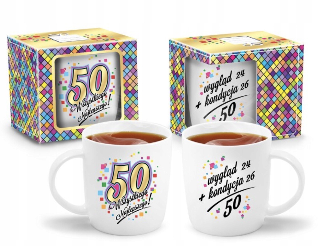 

Duży Kubek Nadrukiem Śmieszny 50 Urodziny