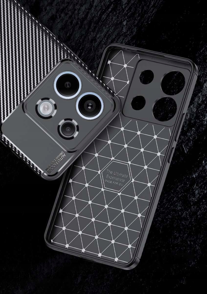 Etui ULTIMATE CARBON CASE PANCERNE do Xiaomi Redmi Note 13 PRO 4G + SZKŁO Marka TeleProtector