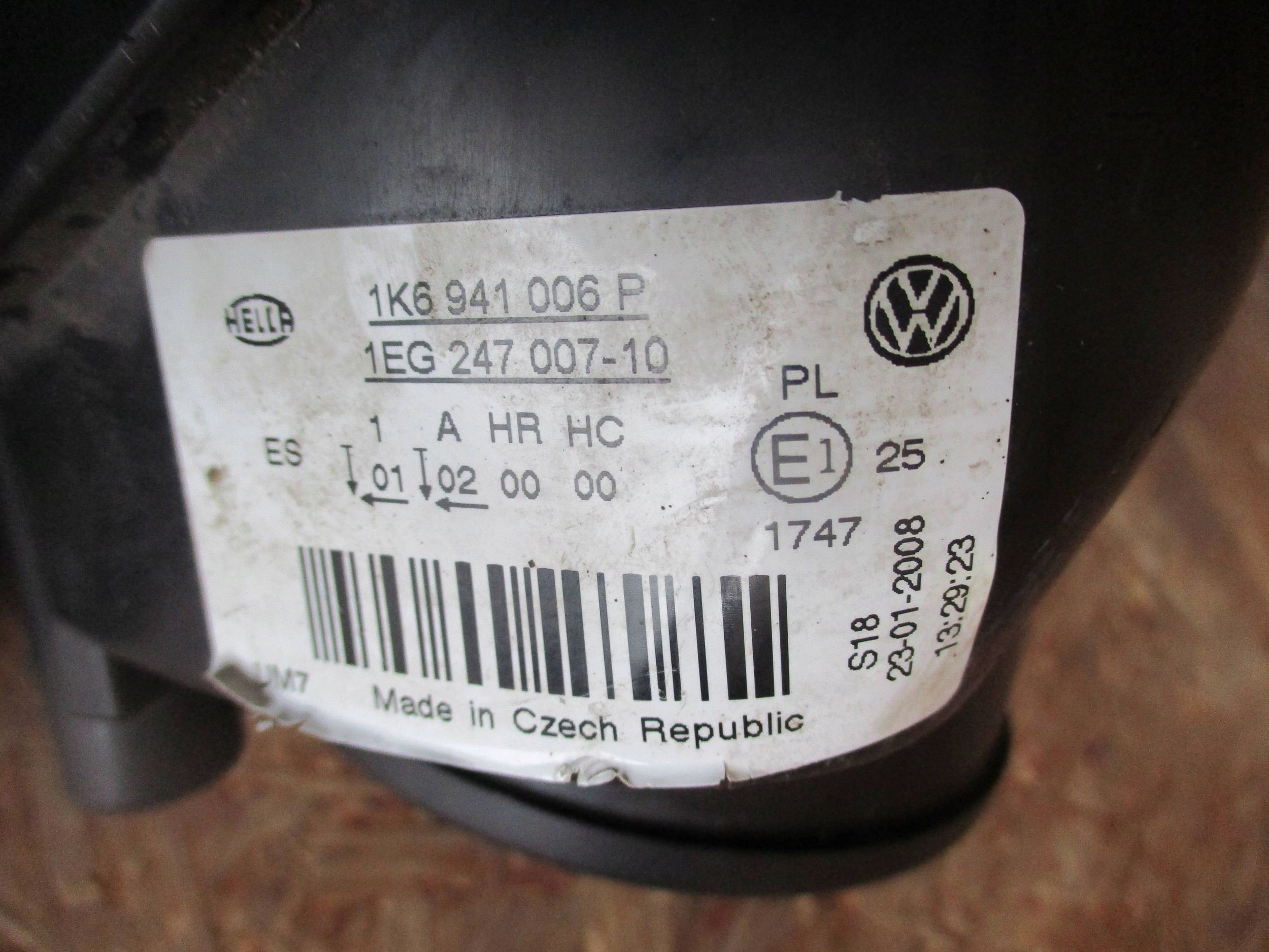 light front front right VW GOLF V 1K6
