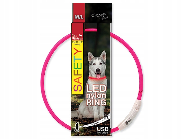 

Dog Fantasy Obroża Led opaska 65cm różowa