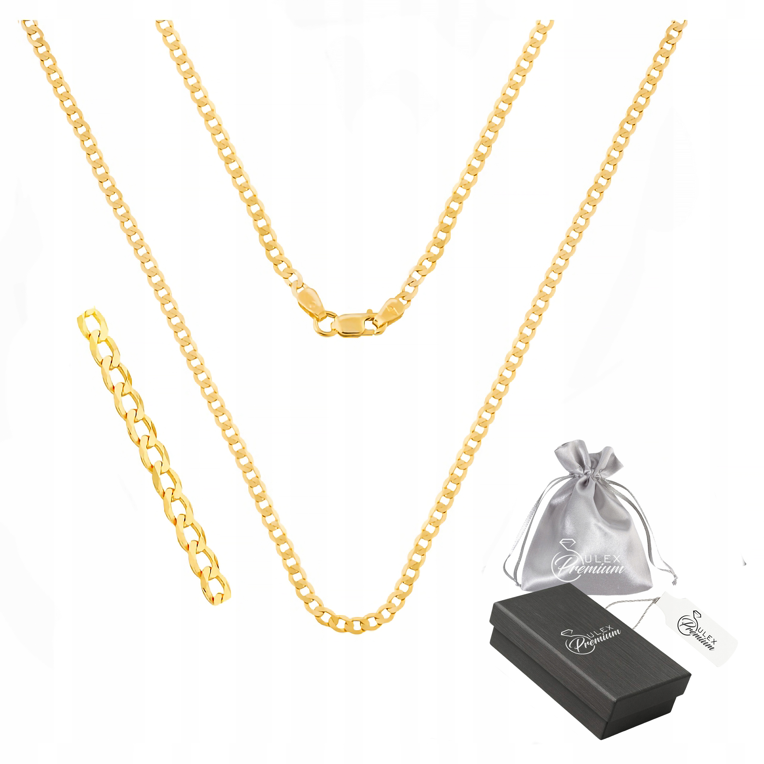 Řetízek Zlatý stříbro 925 Dámský Elegantní Splétaný Pancíř 50 cm x 4 mm