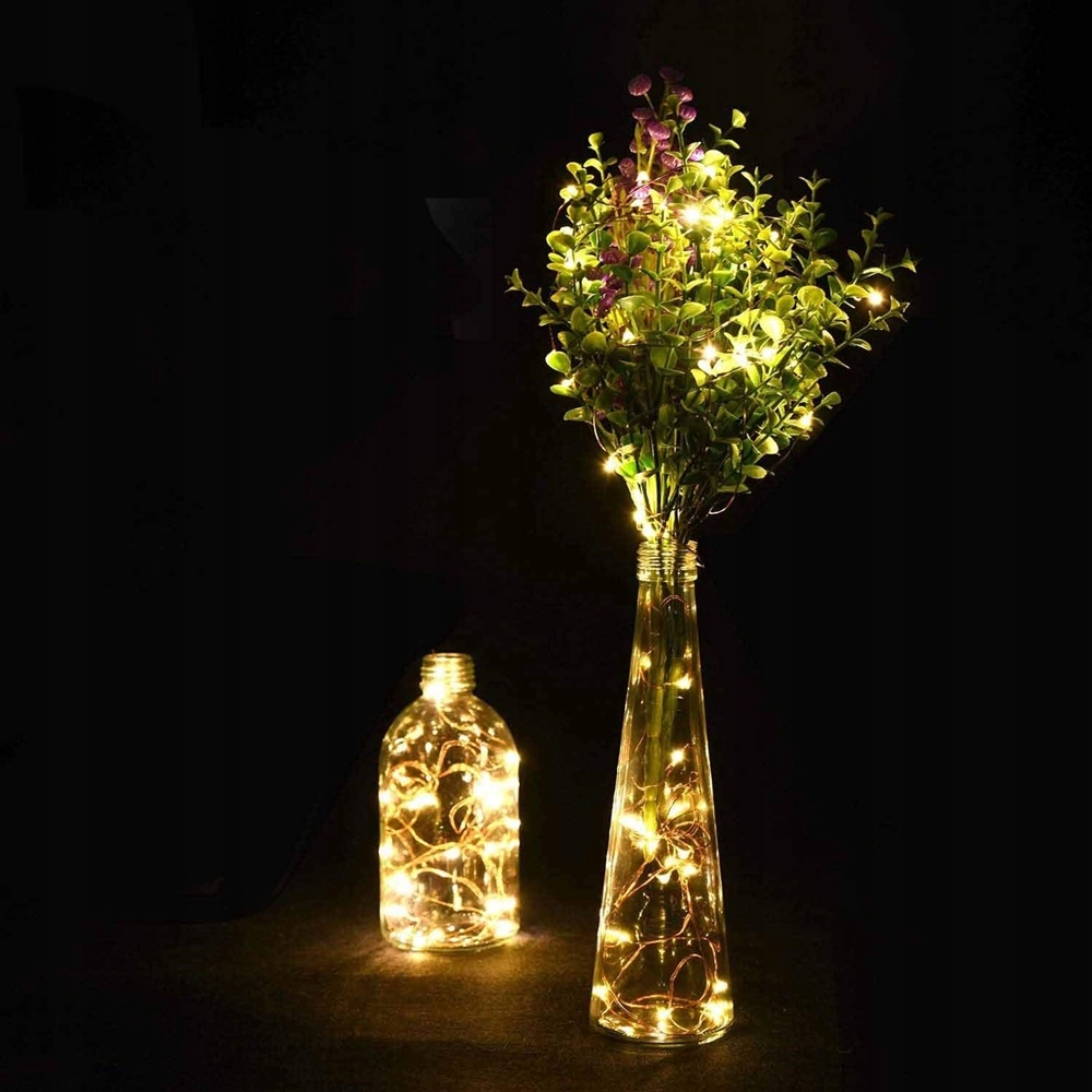 LAMPKI CHOINKOWE NA DRUCIKU 20 LED NA BATERIE CIEPŁE ŚWIATŁO Zasilanie bateryjne