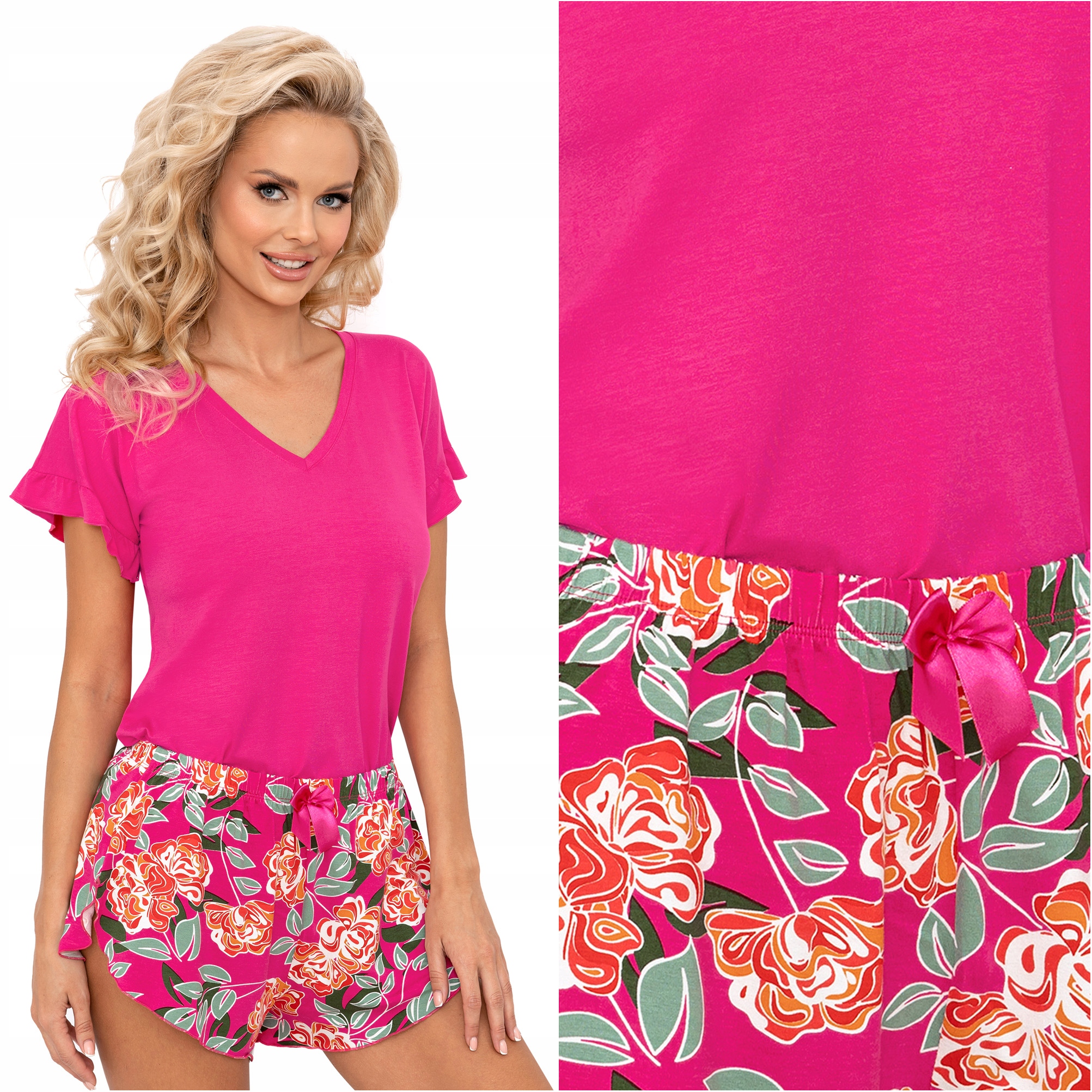 Piżama damska letnia krótkie spodenki Donna Floris 1/2 XL 42