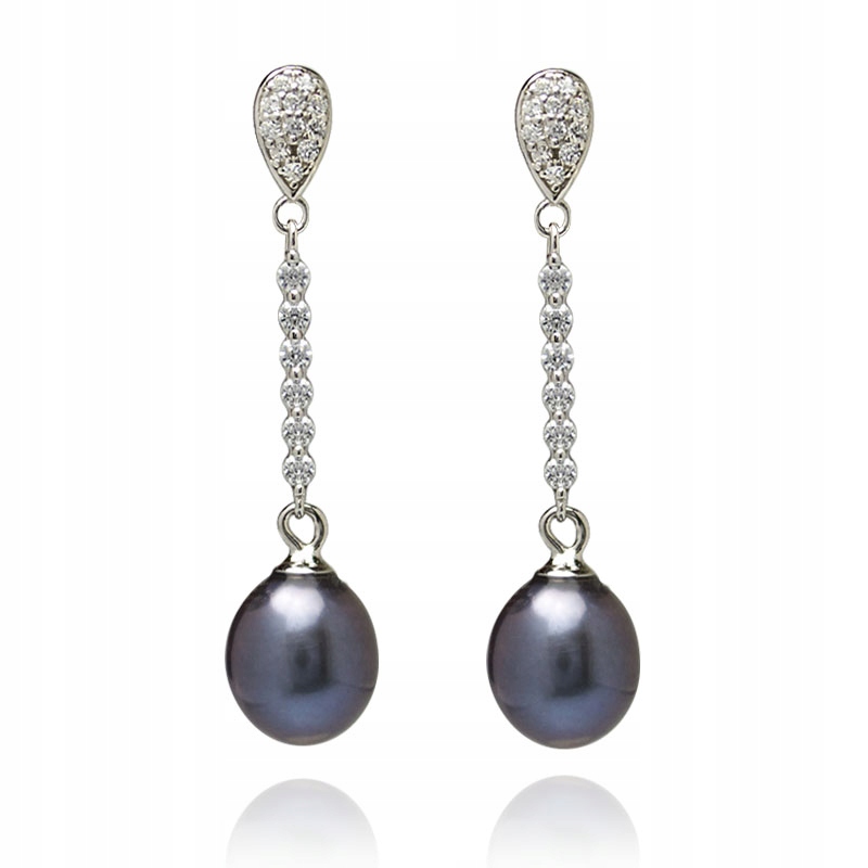 Stříbrné Náušnice S Pravými Oválnými Perlami