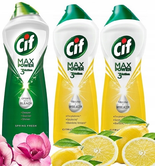 

Zestaw Cif Max Power 1L mleczko z wybielaczem