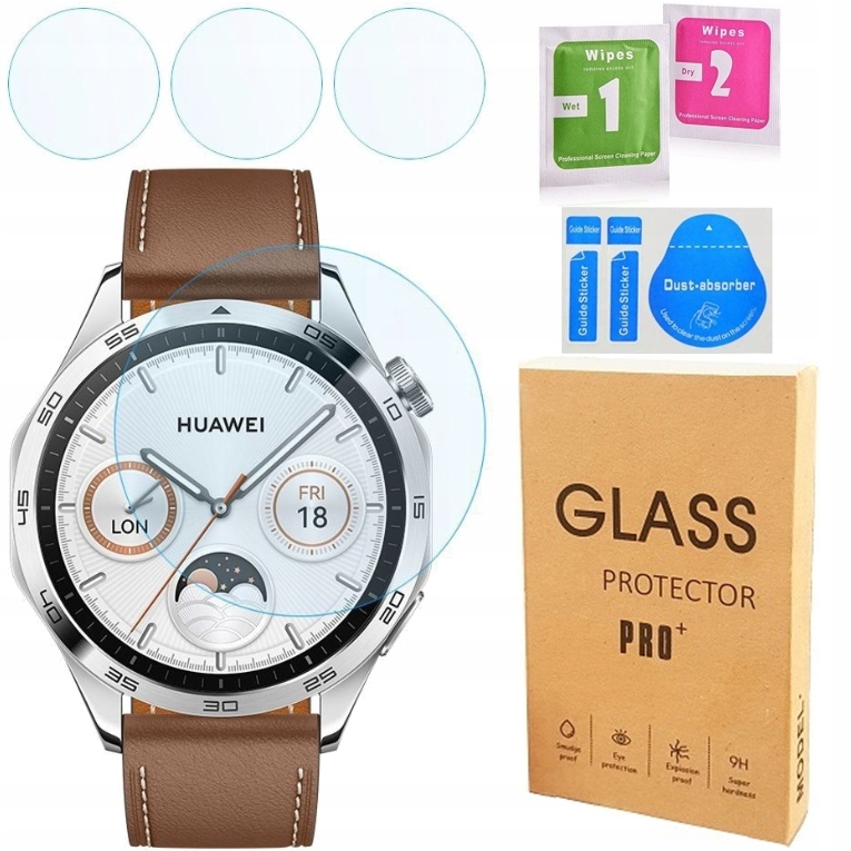 3x SZKŁO OCHRONNE HARTOWANE SZYBKA OSŁONA 9H PRO+ DO HUAWEI WATCH GT 4 46MM