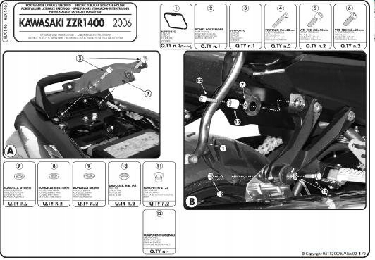 Rám Bočných Kufrov Monokey Side Kawasaki Zzr