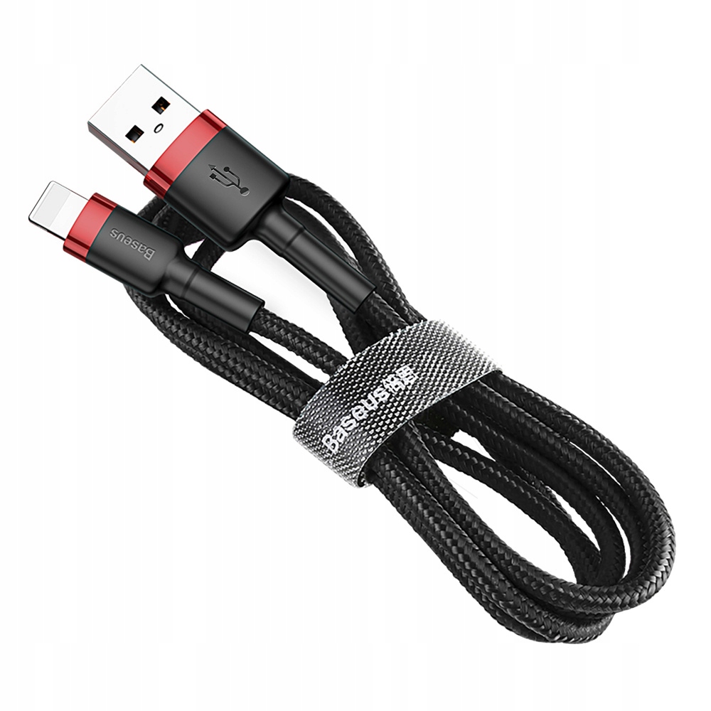 Baseus Lightning USB Cafule 2,4A 1m Czarno-czerwony