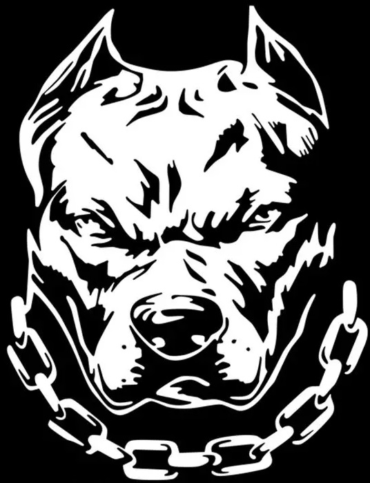 Naklejka Hund Pitbull Pies The Dog Gangster Hools Chuligani Logo Buldog