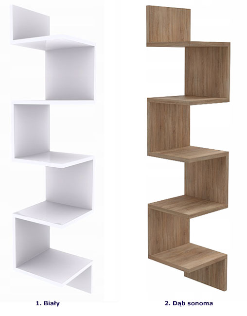 PÓŁKA WISZĄCA NAROŻNA DO SALONU POKOJU 5 POZIOMÓW Marka Elior