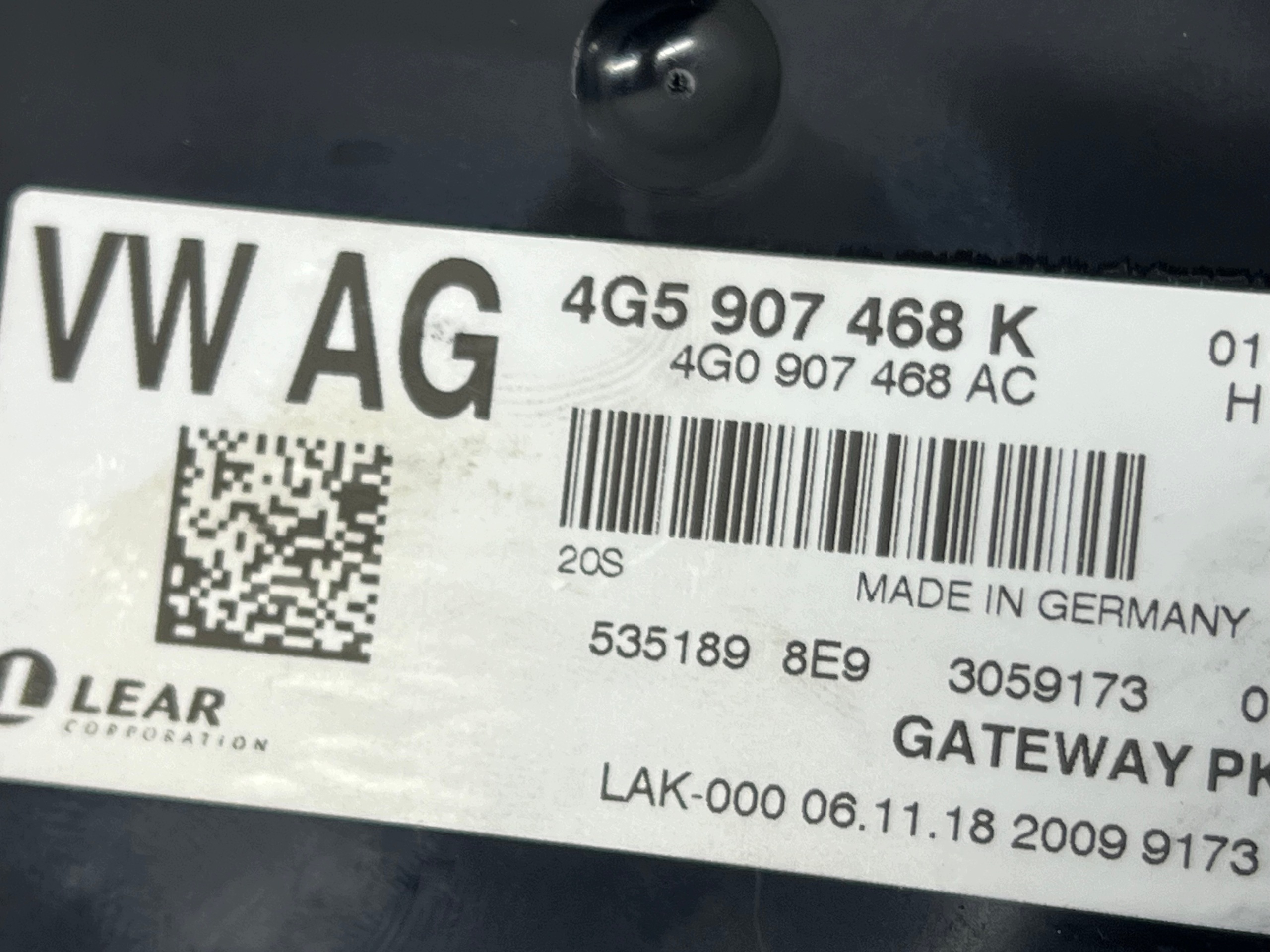module control unit GATEWAY AUDI A6 C7 A7 4G A8 D4 4G5907468K