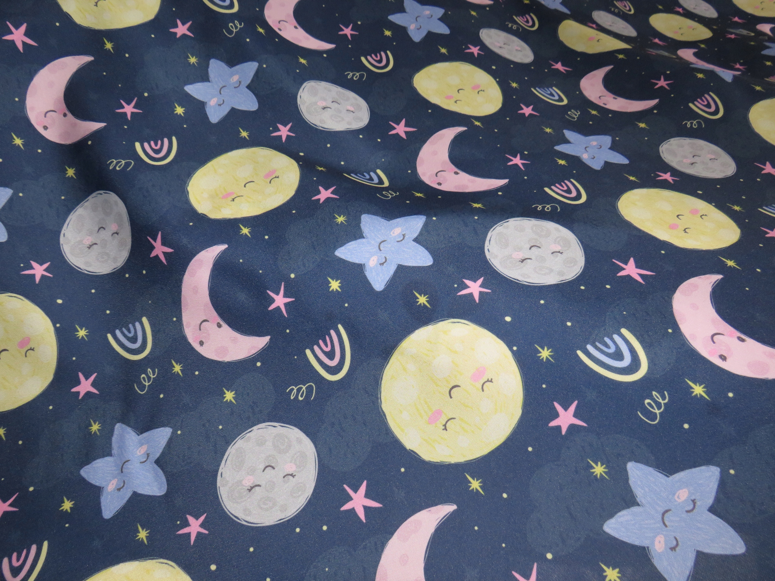 Tkanina Panama Stretch Księżyce 1szt=50 cm