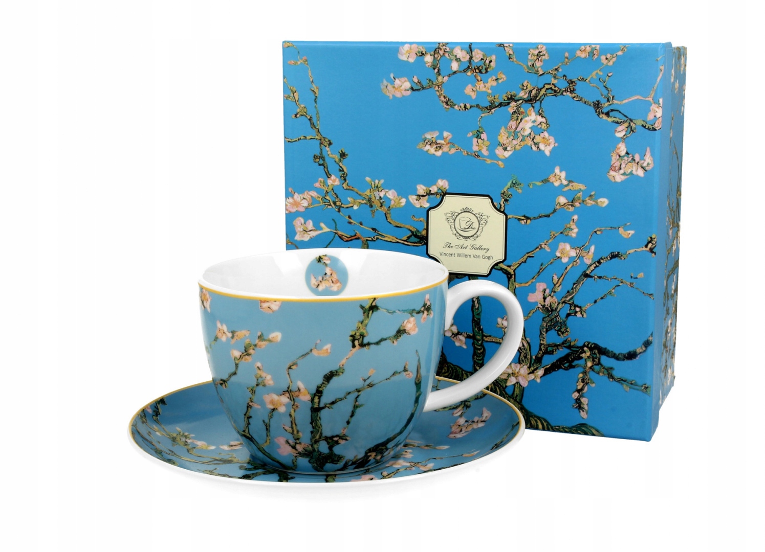 

Filiżanka ze spodkiem jumbo do kawy migdałowiec