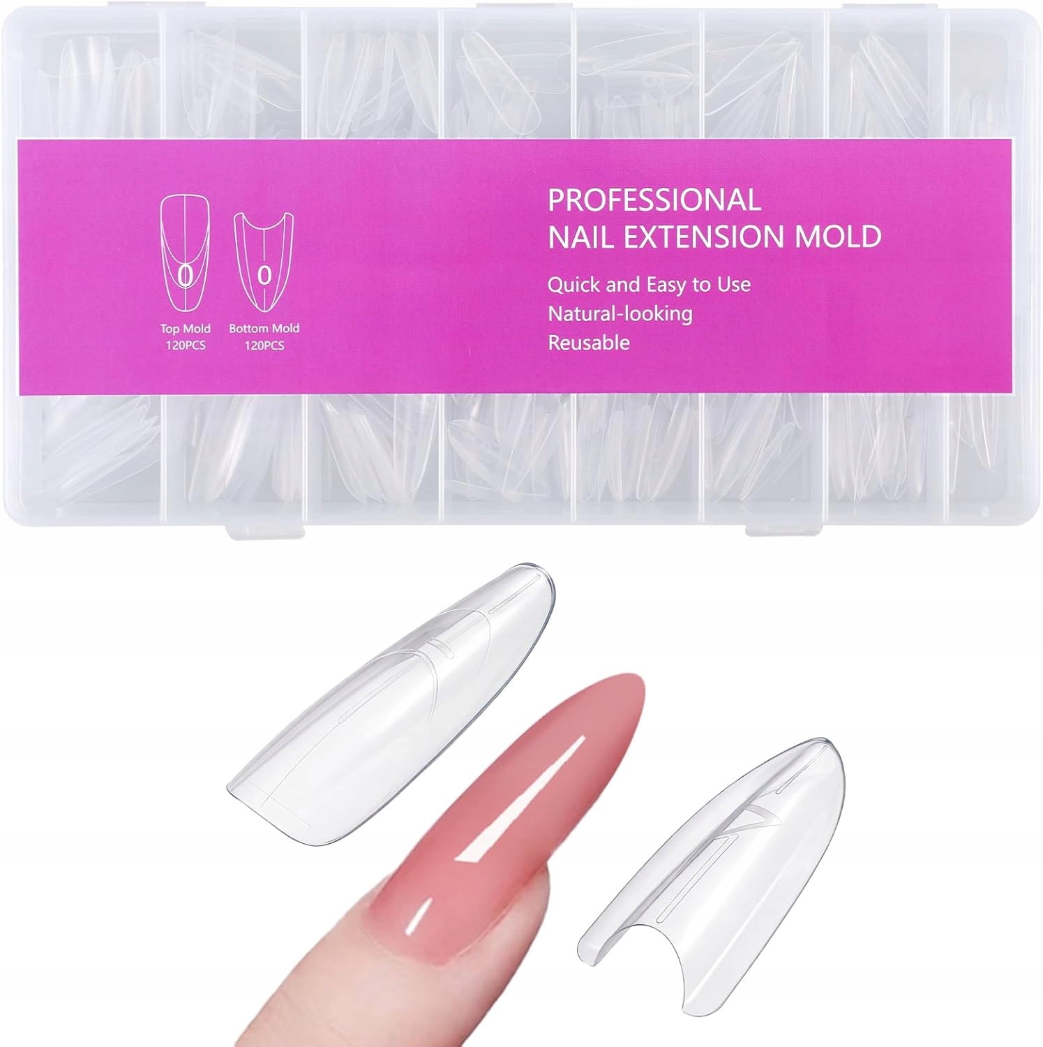 Dual Formy Na Prodlužování Nehtů 240 Ks Gelové Tipsy Trapez Set