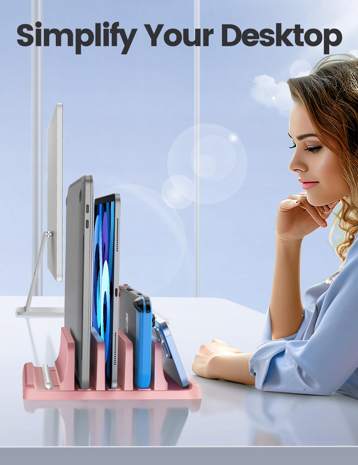 VAYDEER Stojak Na Laptop Pionowy Regulowany 5w1 Na MacBook i Laptop 17 cali — miniatura 7