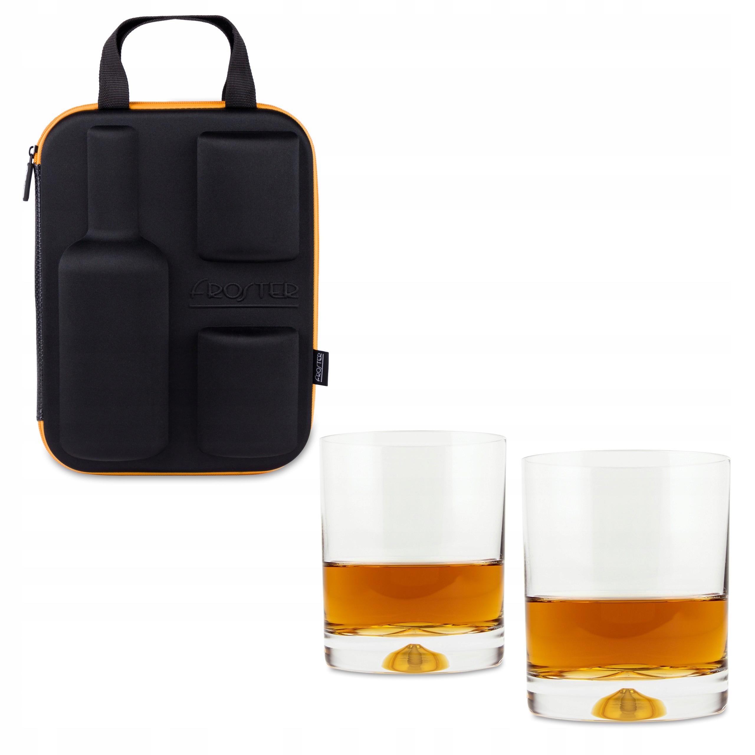 (hs) – Pouzdro na whisky se skleničkami Froster – Originál!