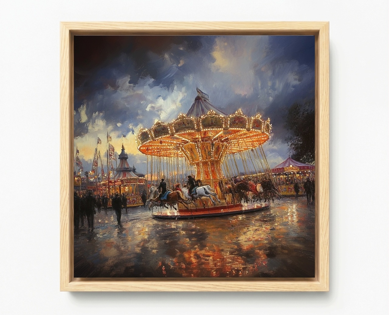 Obraz Rám American Box Město Lunapark Veselé Městečko Kolotoč 80x80