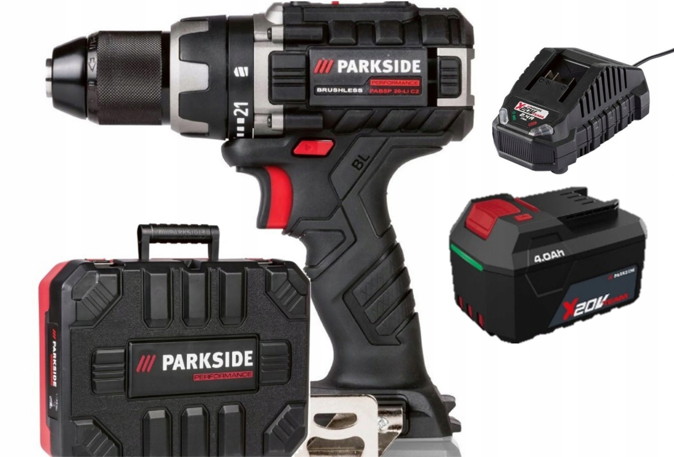 Wiertarko-Wkrętarka Parkside Performance akumulator 4Ah, ładowarka 65 W