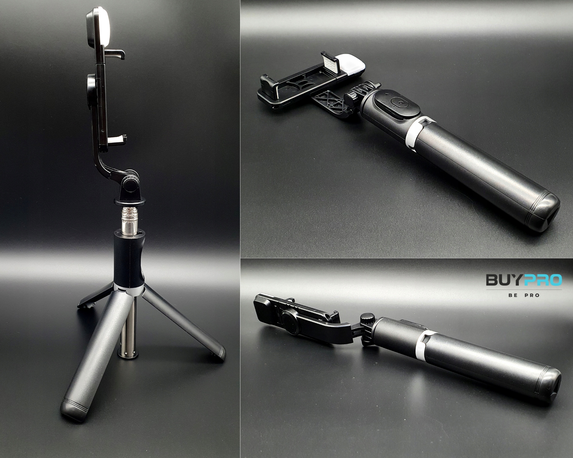 Kij do Selfie Stick Statyw Tripod Pilot Bluetooth Uchywt 104cm z Lampą Led Obsługiwane systemy operacyjne Android iOS