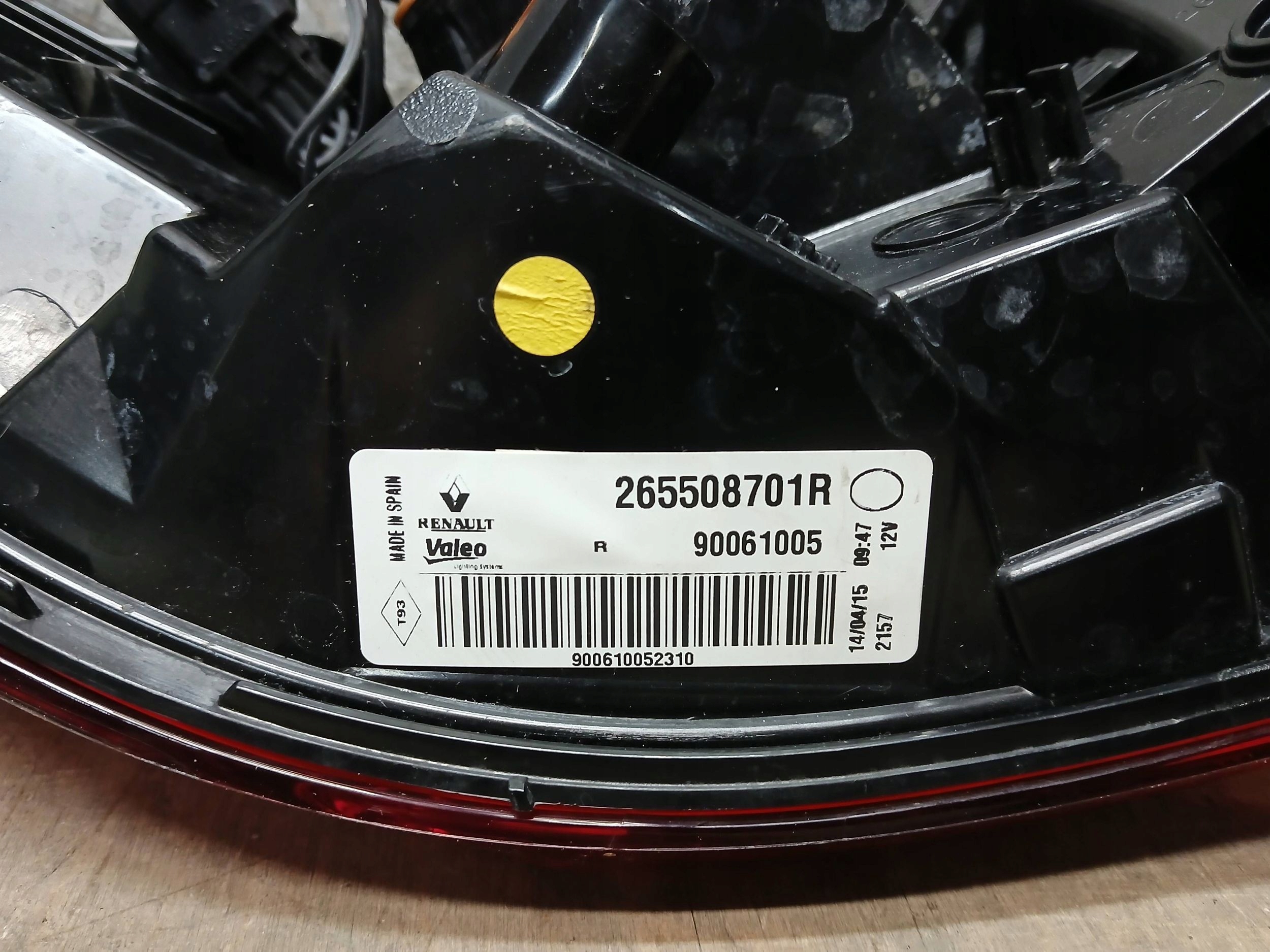 Licht heck rechts RENAULT KADJAR LED 265508701R