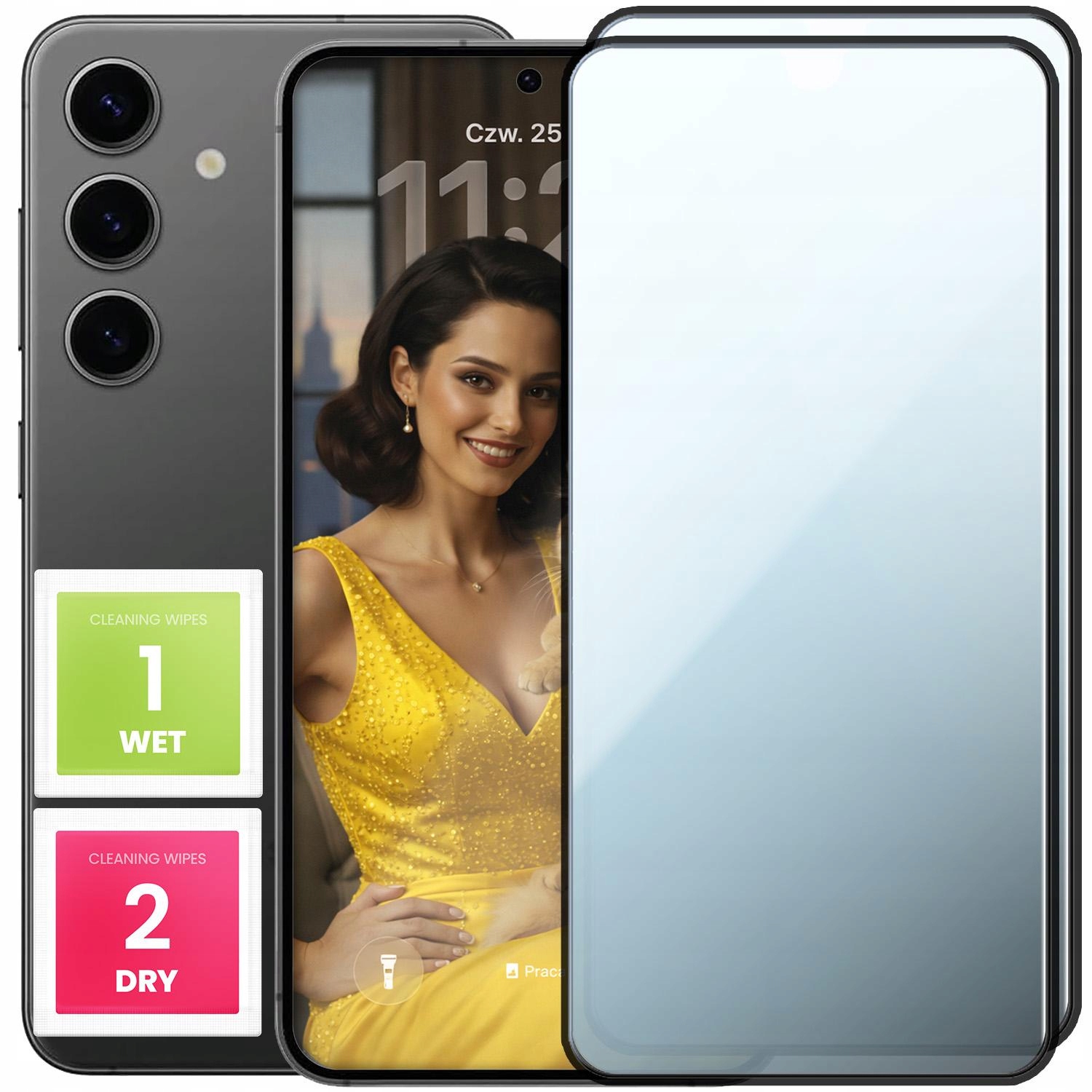 2-PAK Szkło Hartowane Pełne Do Samsung Galaxy S24 (Ochronne, 9H, 5D)