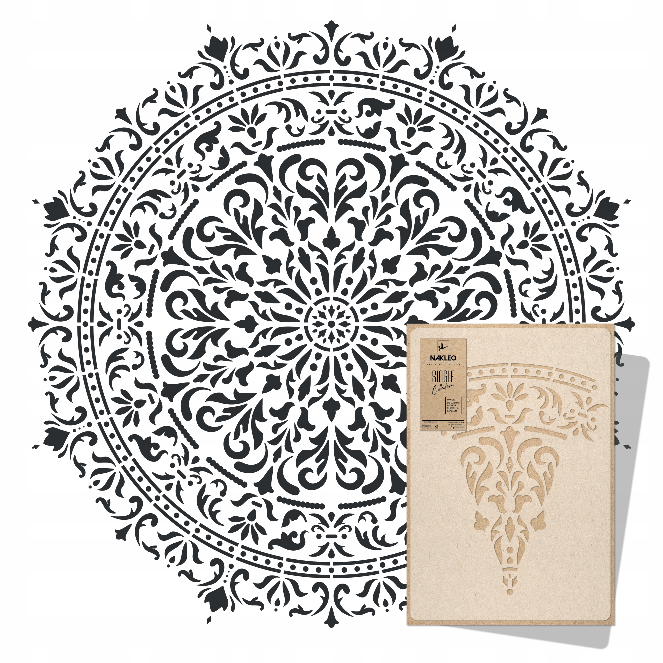 Šablona Malířská Mandala XXL Prům. 167 cm Pro Omítky Opakovaně Použitelný Omítka Beton