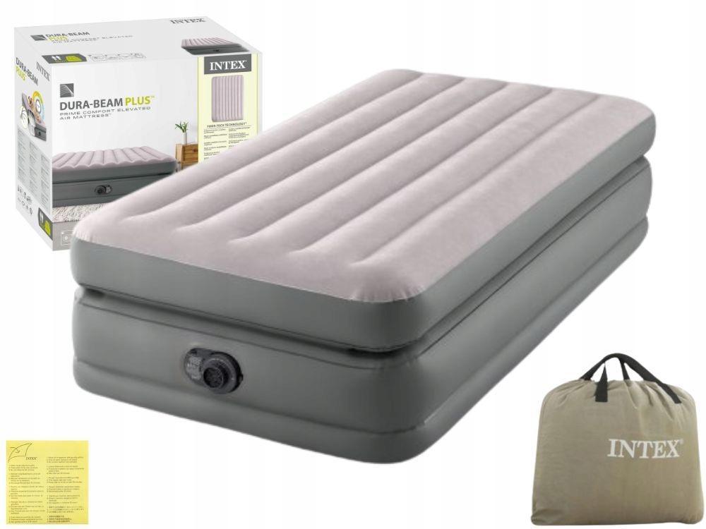 Materac Dmuchany Welurowy Jednoosobowy Łóżko 191x99x51 Intex 64162NDNew2026