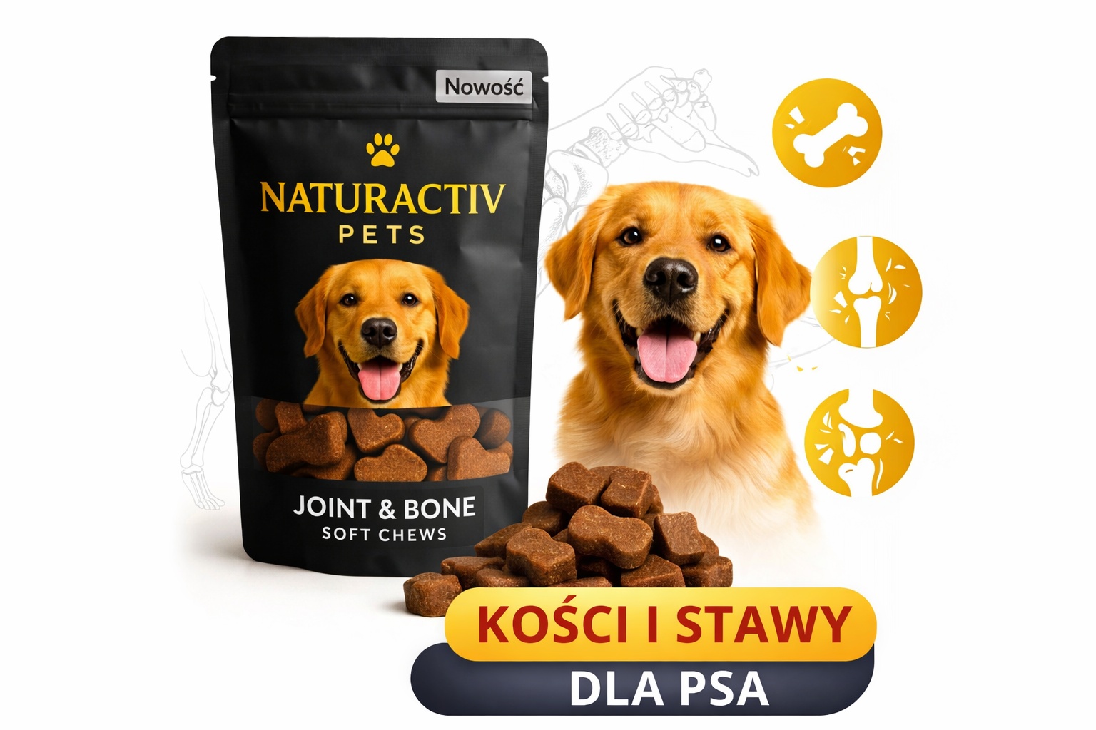 Levně Doplňky na klouby a kosti pro psa glukosamin Msm Soft Chews 180 g