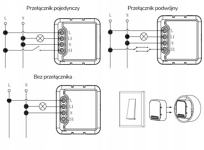 Moduł OXT mini przekaźnik 1 obwód WiFi TUYA Liczba kanałów łączności 1