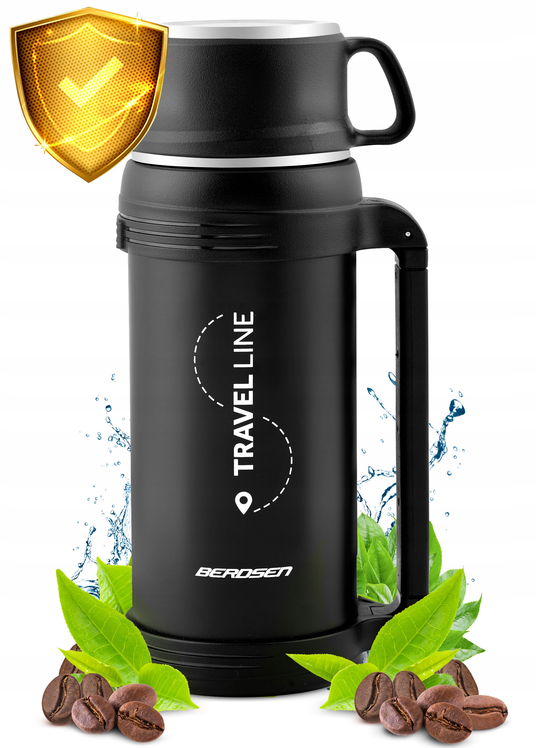 Termos próżniowy 1500 ml BD-781 czarny Liczba kubków 1