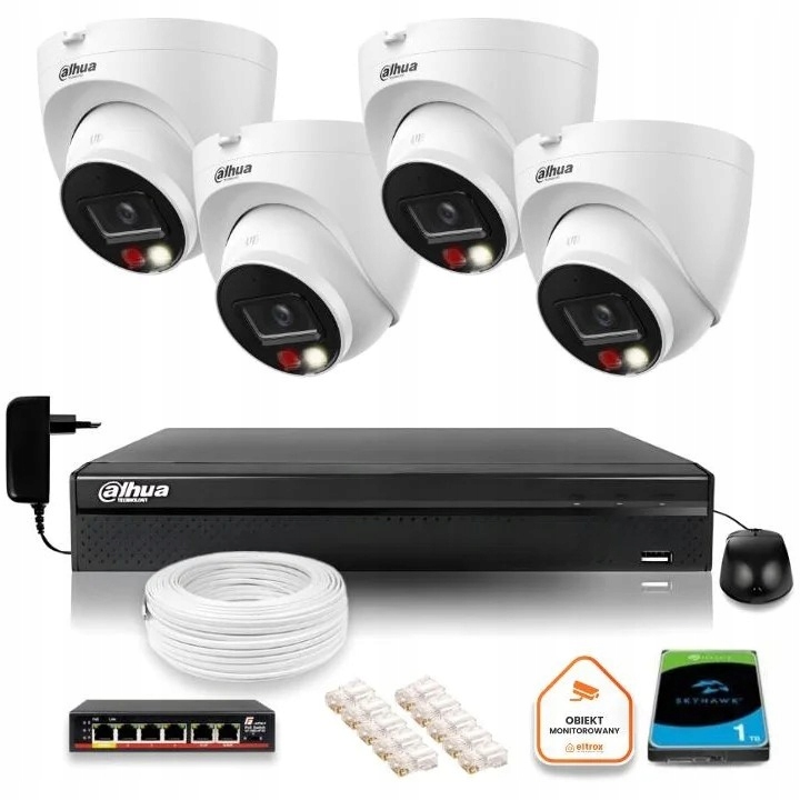 Sada monitorovania domu Ip 4x IPC-HDW1839T-A-IL-0280B-S6 8MPx IR30m