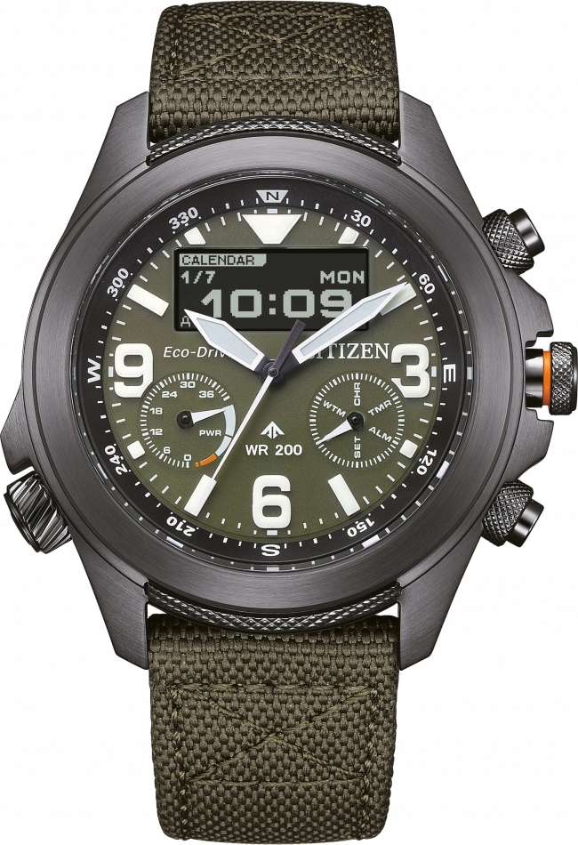 Zegarek męski Citizen JV1005-02W zielony sportowy wojskowe