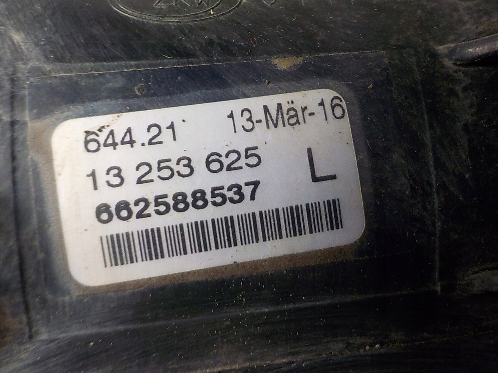 OPEL CORSA E fog light left front front 13253625