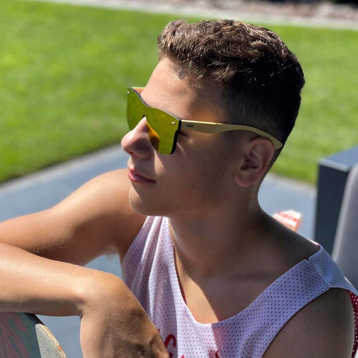 OKULARY BAMBUSOWE POLARYZACJA LUSTRA etui B1P Płeć uniseks