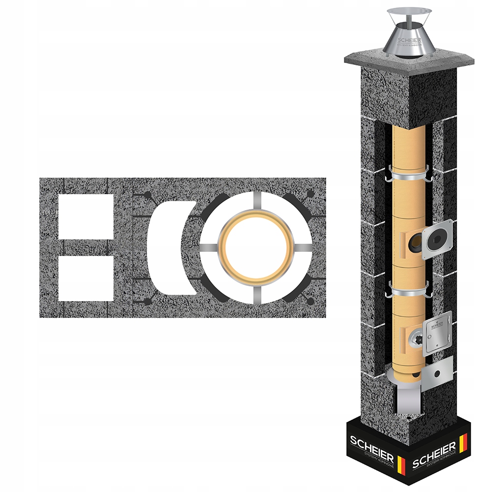 Systémový komín Scheier Turbo 8 m fi 140 plyn olej