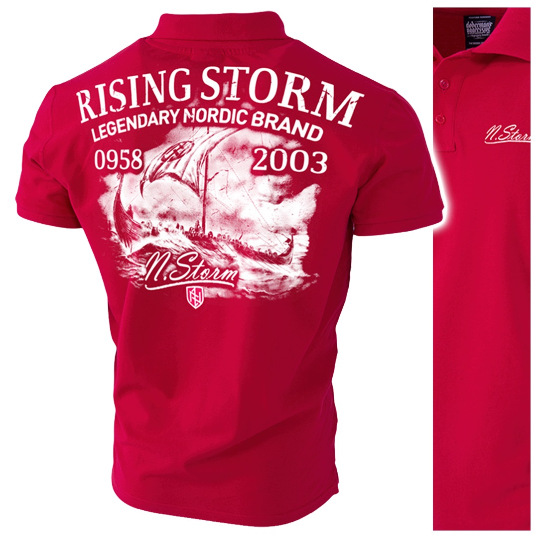 pánská polokošile Dobermans Aggressive Viking Storm TSP162 červená M